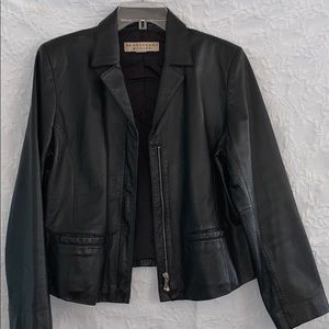 Black leather jacket